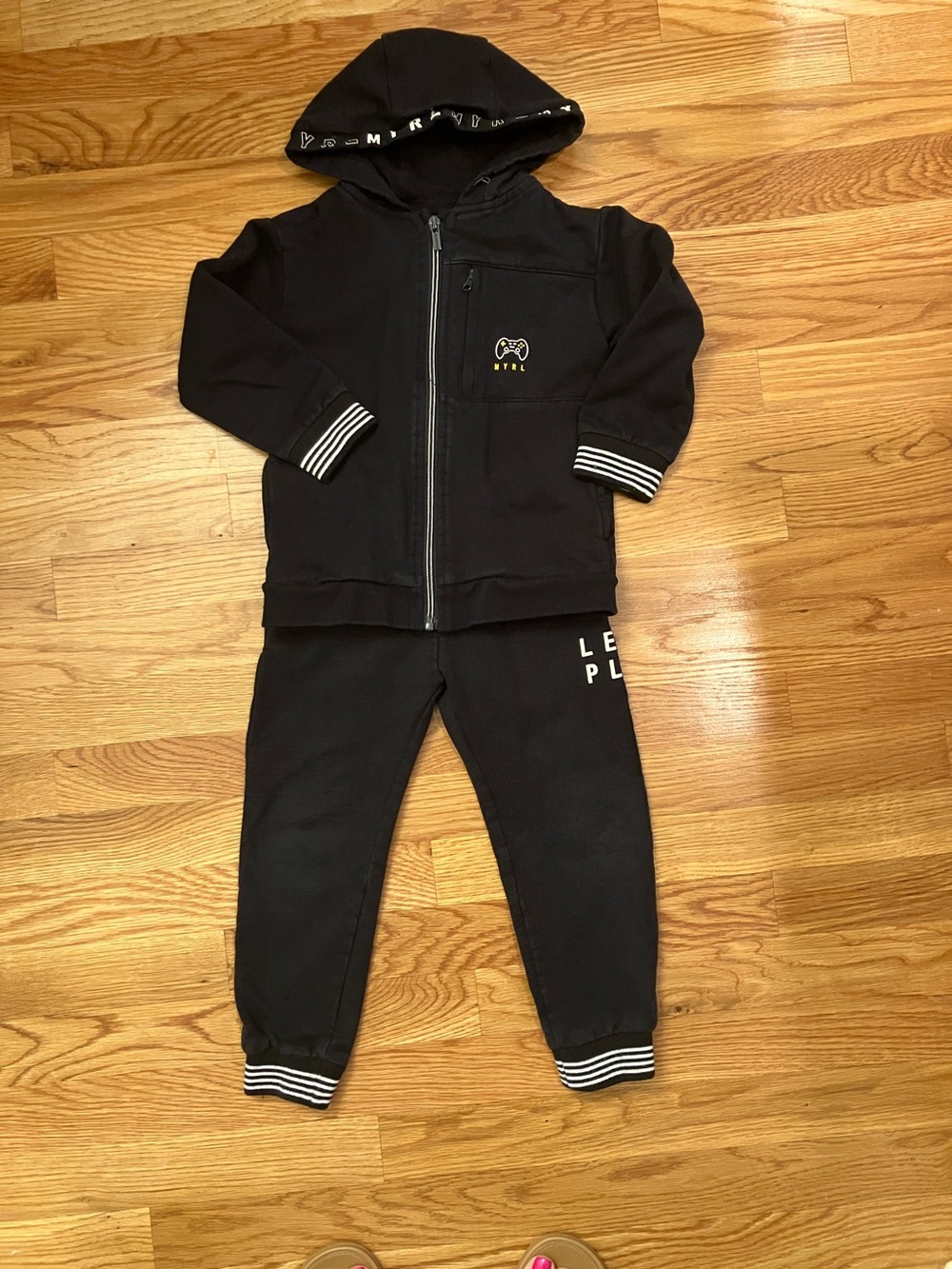 Mayoral Black Hooded Zip Sweatshirt and Joggers Set